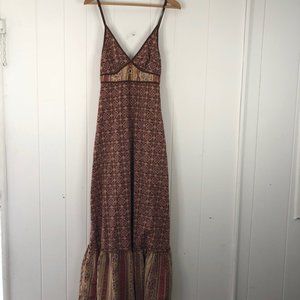 Sanctuary Brown Multi Color Bohemian Maxi Dress